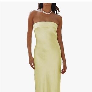Amazon Strapless Yellow Dress